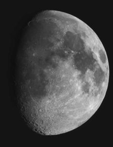 A composite of the moon waxing gibbous